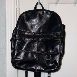 Black Mini Backpack with Front Pockets